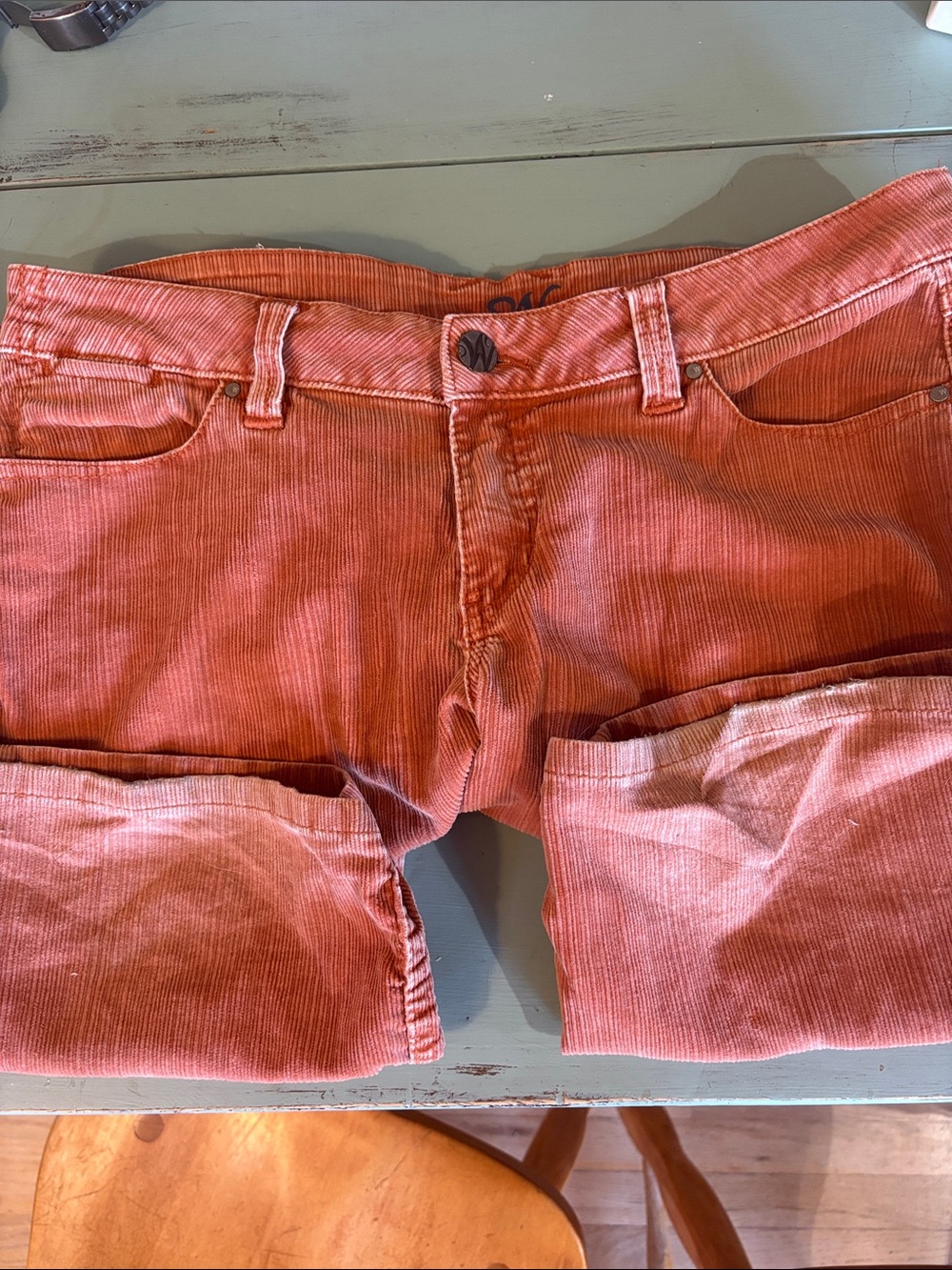 Cool Worn Brand Corduroy Jeans in Salmon Size 10